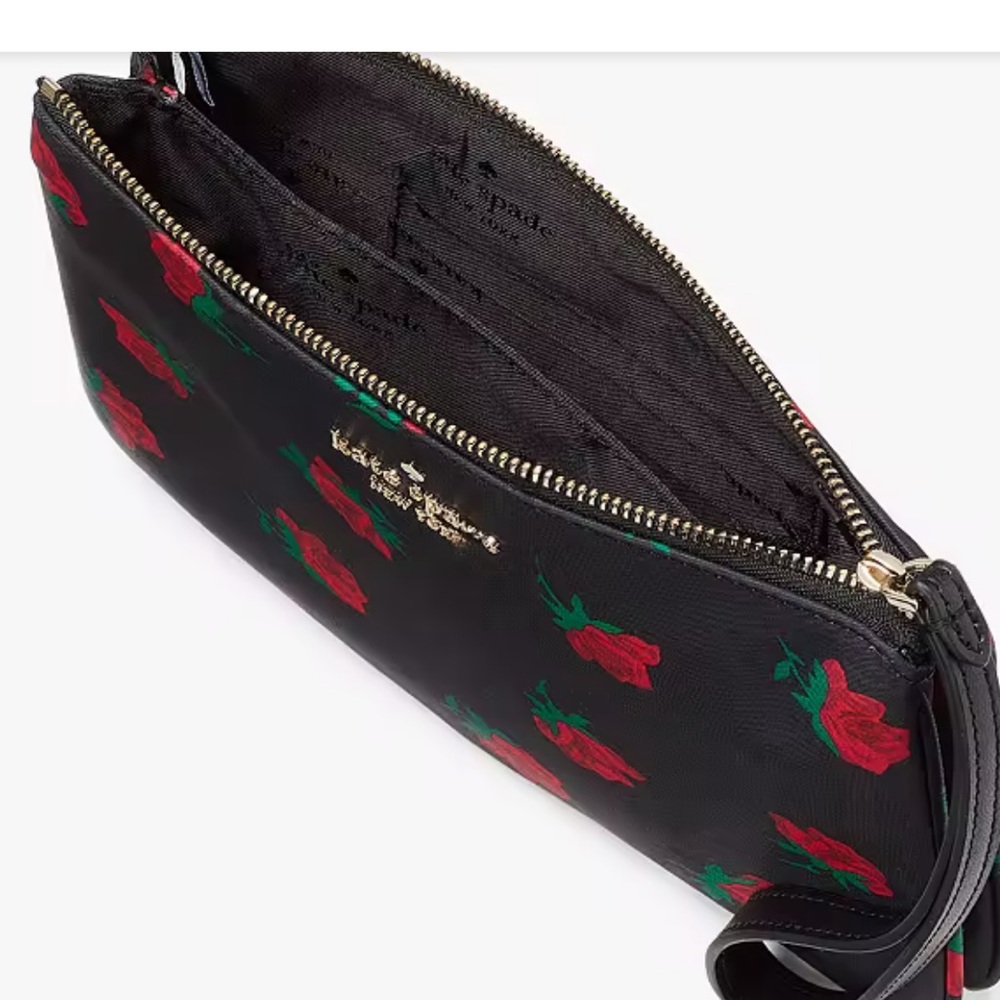 Kate Spade CHELSEA ROSE TOSS PRINTED MEDIUM WRISTLET POUCH nwot - Picture 3 of 6